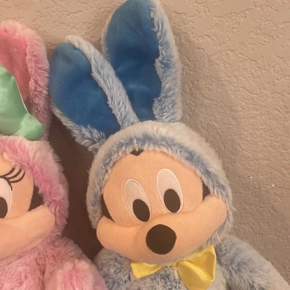 Disney Store Mickey & Minnie Mouse Bunny Easter 2021 Soft Plush Lot Set Of 2 - Picture 6 of 12